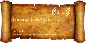 Cserny Gréta névjegykártya